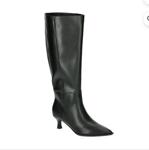 Madden NYC Women's Faux Leather Knee High Boots with Kitten Heel